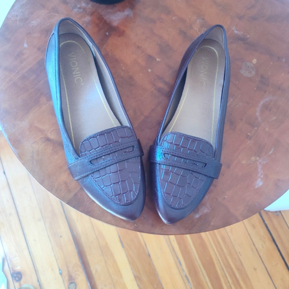 Vionic Savannah Dark Brown Pointed Toe Penny Loaf… - image 2